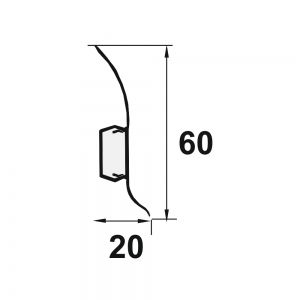 Plinta LINECO din PVC culoare fag pentru parchet - 60 mm