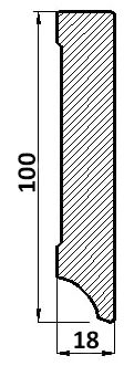 Plinta alba cubica din MDF, 100x18 mm, 2,4 m lungime