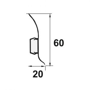 Plinta Lineco din PVC culoare frasin alb pentru parchet - 60 mm