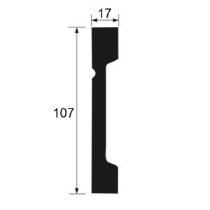 Plinta dreapta lata duropolimer 107x17mm