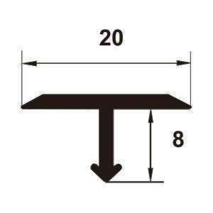 Profil T din aluminiu eloxat 2700x20x8mm