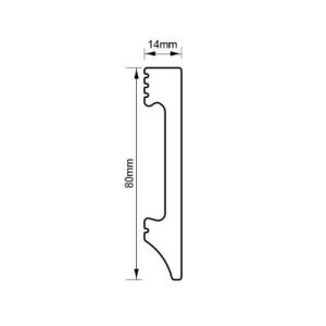 Plinta dreapta polistiren extrudat 80x14mm, 2.5m, alba