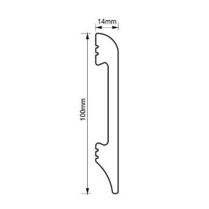 Plinta rotunjita polistiren extrudat 100x14mm, 2.5m, alba