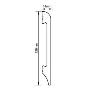 Plinta rotunjita polistiren extrudat 120x14mm, 2.5m, alba