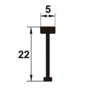Profil I mini din alama regala 2700x5x22mm