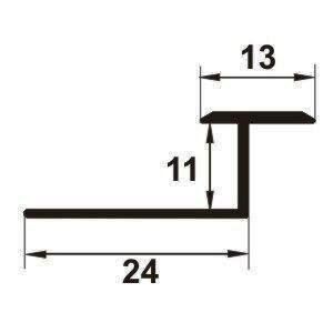 Profil T flexibil din aluminiu eloxat 2700x13x11mm