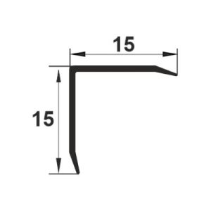 Cornier cu laturi tesite din inox  l=A=15mm